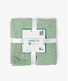 lange en gaze de coton doux imprime bebe (lot de 2) vertG532001_3