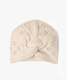 GEMO Bonnet en coton ajouré effet noué bébé fille Beige