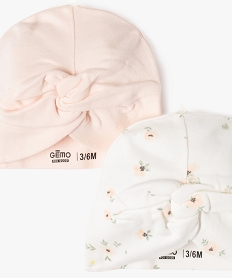 bonnet naissance en jersey effet noue (lot de 2) blanc chineG532401_2