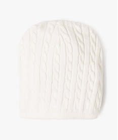 GEMO Bonnet fin en maille torsadée bébé Blanc