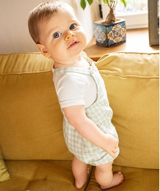 ensemble 2 pieces bebe body et salopette vert standardG534001_3