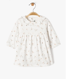 GEMO Robe à motifs fleuris avec body intégré bébé fille blanc standard