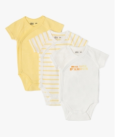 GEMO Body manches courtes fermeture croisée bébé (lot de 3) Blanc