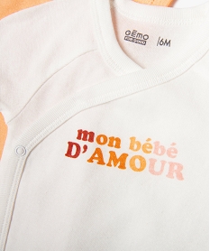 body manches courtes fermeture croisee bebe fille (lot de 3) blancG535801_2