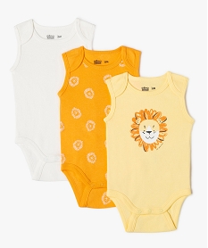 GEMO Body sans manches encolure américaine bébé garçon (lot de 3) jaune standard