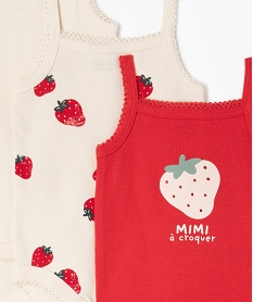 body a bretelles a motifs fraises bebe (lot de 3) rougeG537001_2