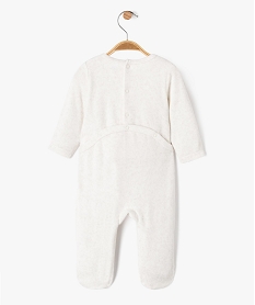 pyjama en velours avec message sur le buste bebe beigeG537601_4