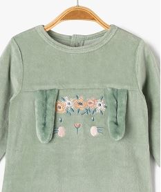 pyjama en velours motif lapin bebe vert standard pyjamas veloursG537901_2