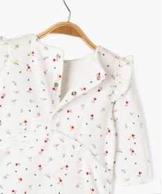 pyjama en velours avec volants et motifs coeurs bebe fille blanc pyjamas veloursG538001_3