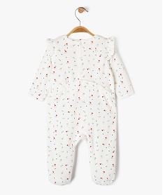 pyjama en velours avec volants et motifs coeurs bebe fille blanc pyjamas veloursG538001_4