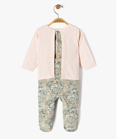 pyjama en velours effet 2 en 1 motifs fleuris bebe fille rose standardG538201_4