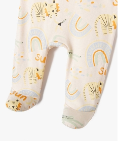 pyjama a pont-dos pressionne en jersey de coton bebe beige standardG539001_2