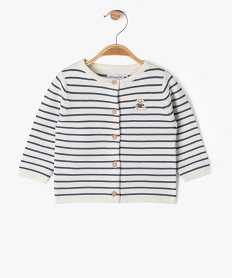 GEMO Gilet brassière rayé en coton bébé garçon - LuluCastagnette Blanc