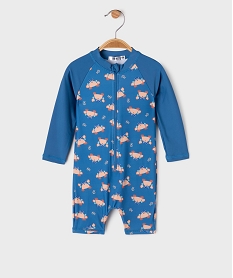 GEMO Combishort de bain à motifs crabes enfant anti UV UPF 50+ bleu standard