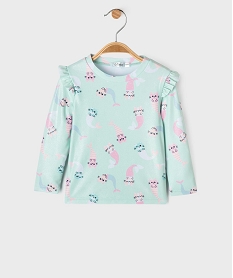 GEMO Tee-shirt de plage à manches longues bébé fille bleu standard