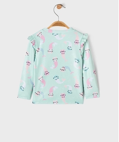 tee-shirt de plage a manches longues bebe fille bleu standardG544701_3