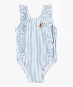 GEMO Maillot de bain une pièce à rayures bébé fille - LuluCastagnette bleu standard