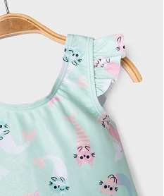 maillot de bain tankini a motifs chats bebe fille bleu standardG545101_2