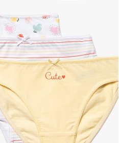 culottes a motifs girly fille (lot de 3) jauneG545201_2