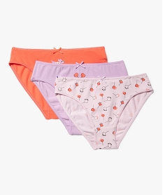 GEMO Culottes à motifs coeurs fille (lot de 3) Violet