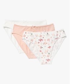 GEMO Culottes à motifs licornes fille (lot de 3) Rose