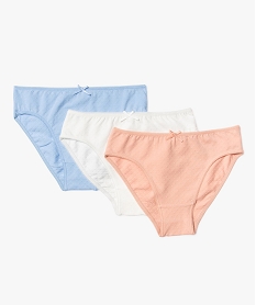 GEMO Culottes en coton stretch en maille fantaisie (lot de 3) - LuluCastagnette Multicolore