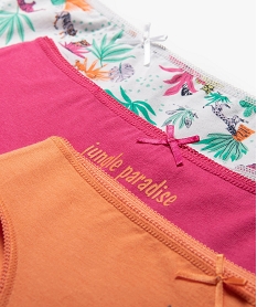 culottes en coton stretch motifs jungle fille (lot de 3) roseG545701_2