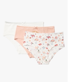 GEMO Shorties à motifs licornes fille (lot de 3) Rose