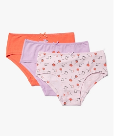 GEMO Shorties à motifs coeurs fille (lot de 3) Violet