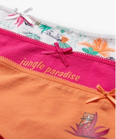 shorties en coton stretch motifs jungle fille (lot de 3) roseG546601_2