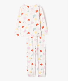 pyjama en coton a motifs coeurs fille blancG547901_4