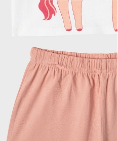 pyjashort 2 pieces licornes pailletees fille beige standardG548301_3