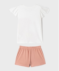 pyjashort 2 pieces licornes pailletees fille beige standardG548301_4
