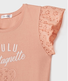 pyjashort 2 pieces a broderie anglaise fille - lulucastagnette rose standardG548501_2