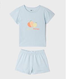 GEMO Pyjashort avec motifs fruits fille bleu standard