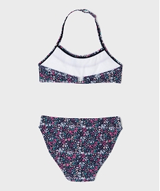 maillot de bain 2 pieces a fleurs et volants fille bleuG549201_4