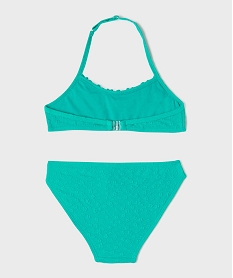 maillot de bain 2 pieces avec fronces fille bleu standardG549401_4