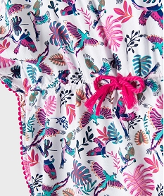 robe de plage a motifs exotiques fille roseG551001_2