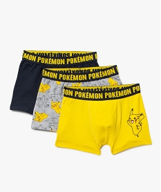 GEMO Boxers en coton stretch garçon (lot de 3) - Pokemon Jaune
