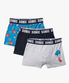GEMO Boxers en coton stretch garçon (lot de 3) - Sonic The Hedgehog Bleu