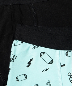 boxer en coton stretch 1 uni1 imprime garcon (lot de 2) noirG552101_2