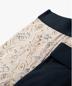 boxers en coton stretch uni imprime garcon (lot de 2) bleuG552301_2