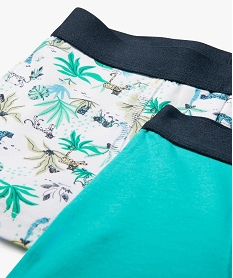 boxers en coton stretch uni imprime garcon (lot de 2) bleuG552401_4
