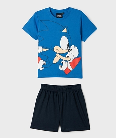 GEMO Pyjashort garçon 2 pièces contrastantes gaçron - Sonic bleu standard