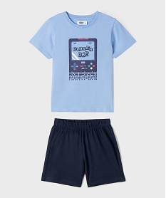 GEMO Pyjashort 2 pièces en jersey de coton imprimé garçon Bleu