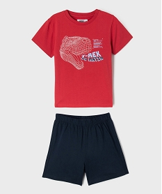 GEMO Pyjashort bicolore à motif dinosaure garçon Rouge