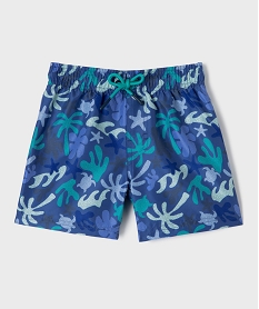 GEMO Short de surf à motifs exotiques garçon Bleu