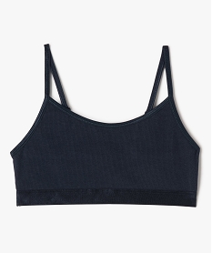 GEMO Brassière en maille côtelée à fines bretelles fille Bleu