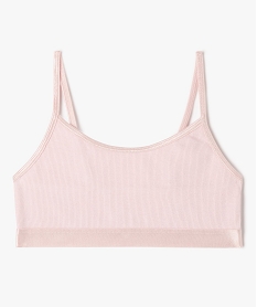 GEMO Brassière en maille côtelée à fines bretelles fille rose standard
