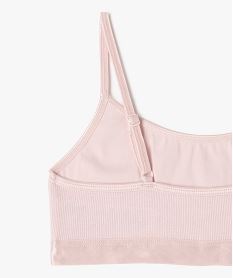 brassiere en maille cotelee a fines bretelles fille roseG556301_2